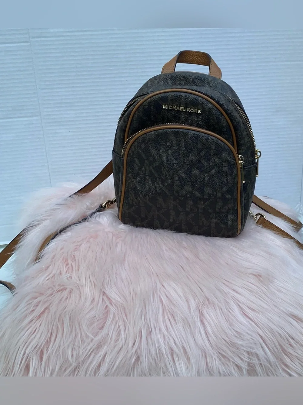 Michael Kors Brown MK Logo  iBackpack with Tan Accents🤎✨